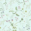 Gardinkappor Mönstrade<Arvidssons textil Blomsteryra ljusblå gardinkappa metervara