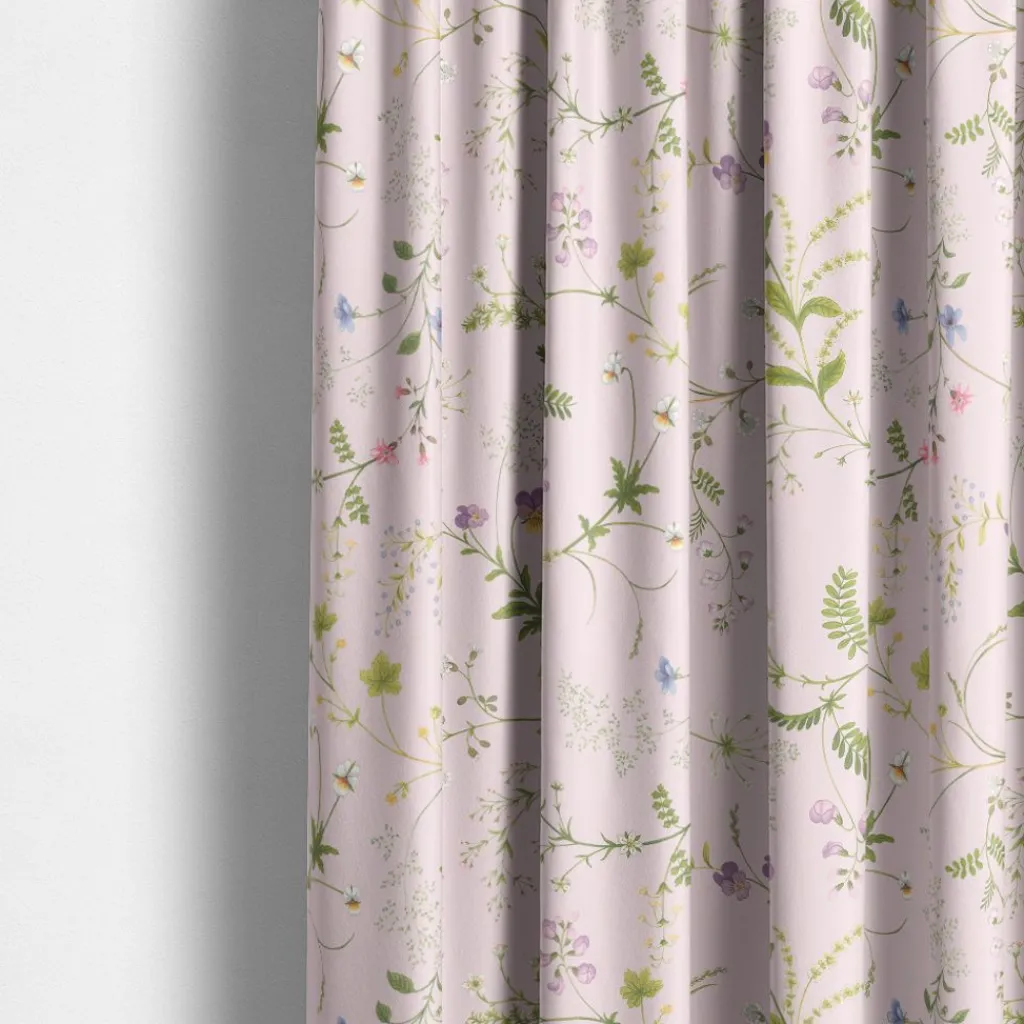Gardintyger Mönstrade|Arvidssons Textil<Arvidssons textil Blomsteryra rosa blommigt tyg