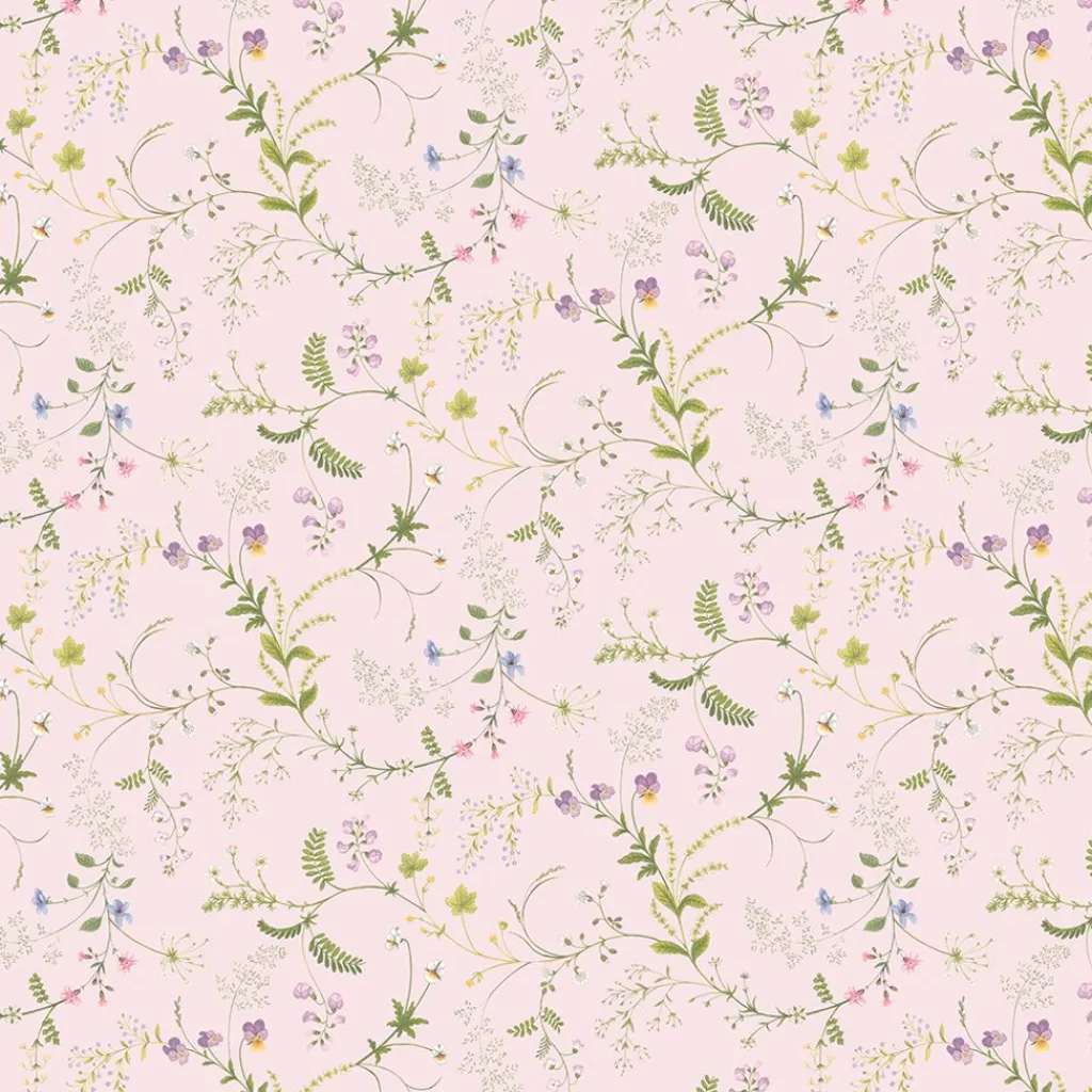 Gardintyger Mönstrade|Arvidssons Textil<Arvidssons textil Blomsteryra rosa blommigt tyg