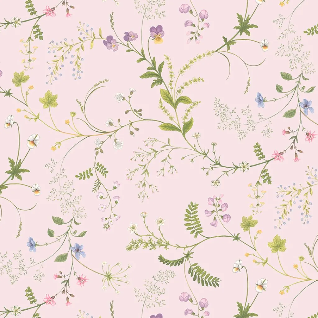 Gardintyger Mönstrade|Arvidssons Textil<Arvidssons textil Blomsteryra rosa blommigt tyg