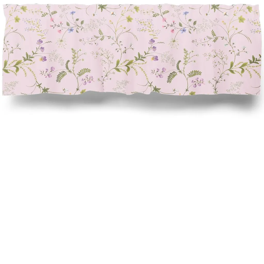 Gardinkappor Mönstrade<Arvidssons textil Blomsteryra rosa gardinkappa metervara