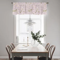 Gardinkappor Mönstrade<Arvidssons textil Blomsteryra rosa gardinkappa metervara