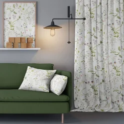 Gardiner Mönstrade<Arvidssons textil Blomsteryra vit gardiner