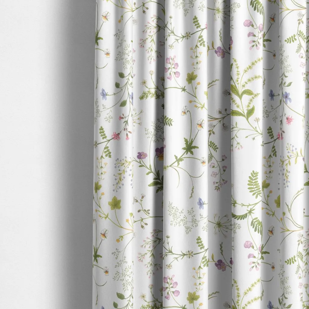 Gardiner Mönstrade<Arvidssons textil Blomsteryra vit gardiner
