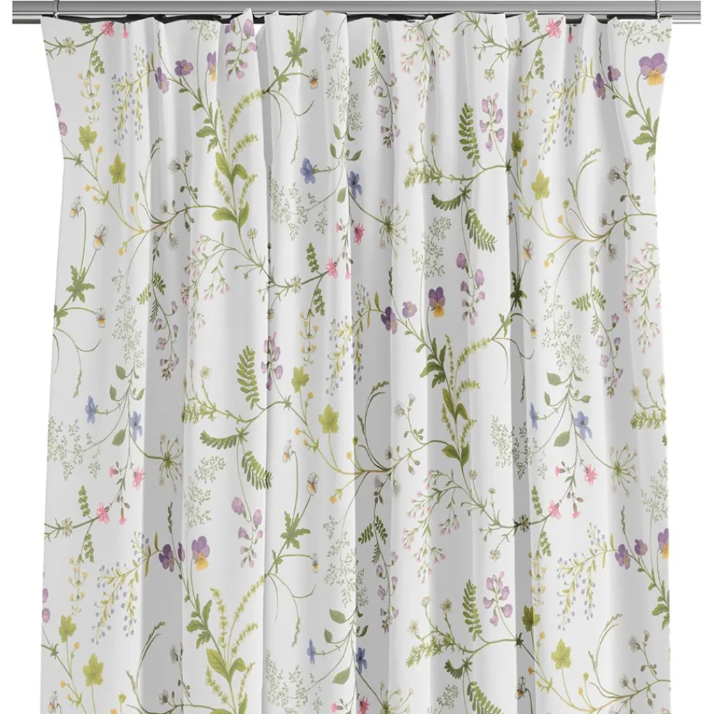 Gardiner Mönstrade<Arvidssons textil Blomsteryra vit gardiner
