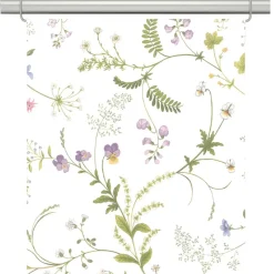 Panelgardiner<Arvidssons textil Blomsteryra vit panelgardiner