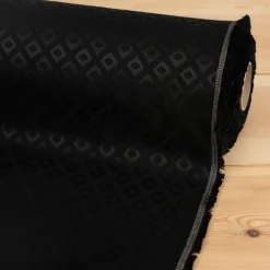 Rutiga Möbeltyger|Mönstrade Möbeltyger<Nordisk Textil Borgholm svart - rutigt möbeltyg i klassisk stil
