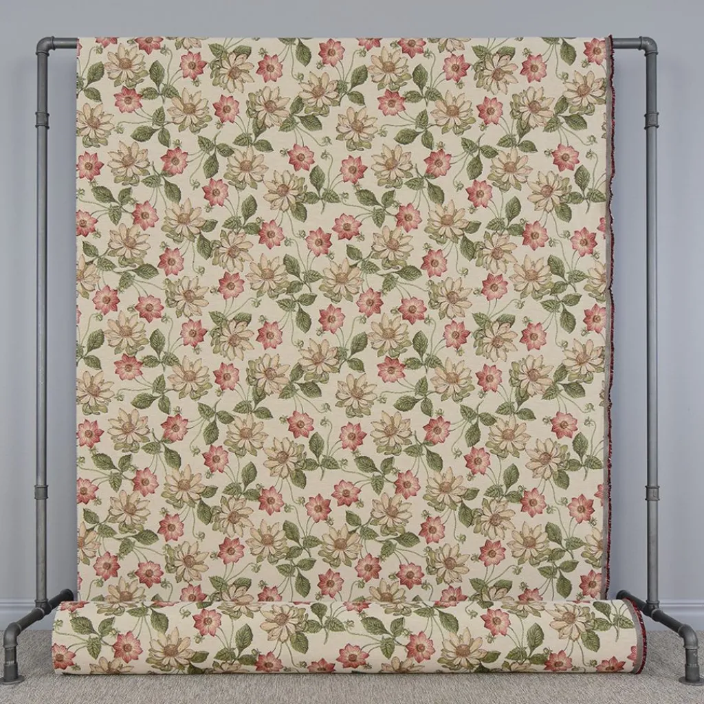 Blommiga Möbeltyger|Mönstrade Möbeltyger< Botanic bloom möbeltyg