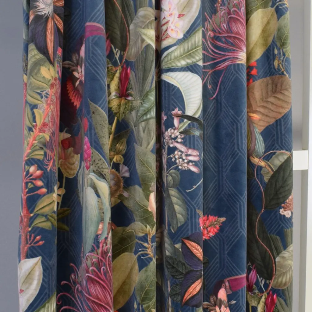Gardiner Mönstrade|Sammetstyger< Botanic chic sammetsgardiner