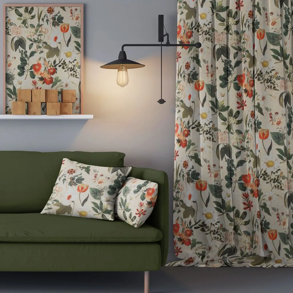 Gardiner Mönstrade<Nordisk Textil Botany creme gardiner