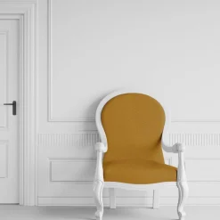 Enfärgade Möbeltyger< Boucle Deluxe ockra möbeltyg
