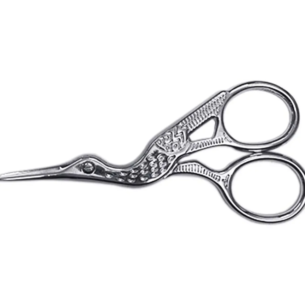 Saxar< Broderisax fågel silver 9 cm