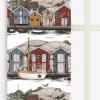 Panelgardiner<Arvidssons textil Bryggviken panelgardiner med Smögens sjöbodar
