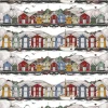 Arvidssons Textil<Arvidssons textil Bryggviken tyg med Smögens sjöbodar