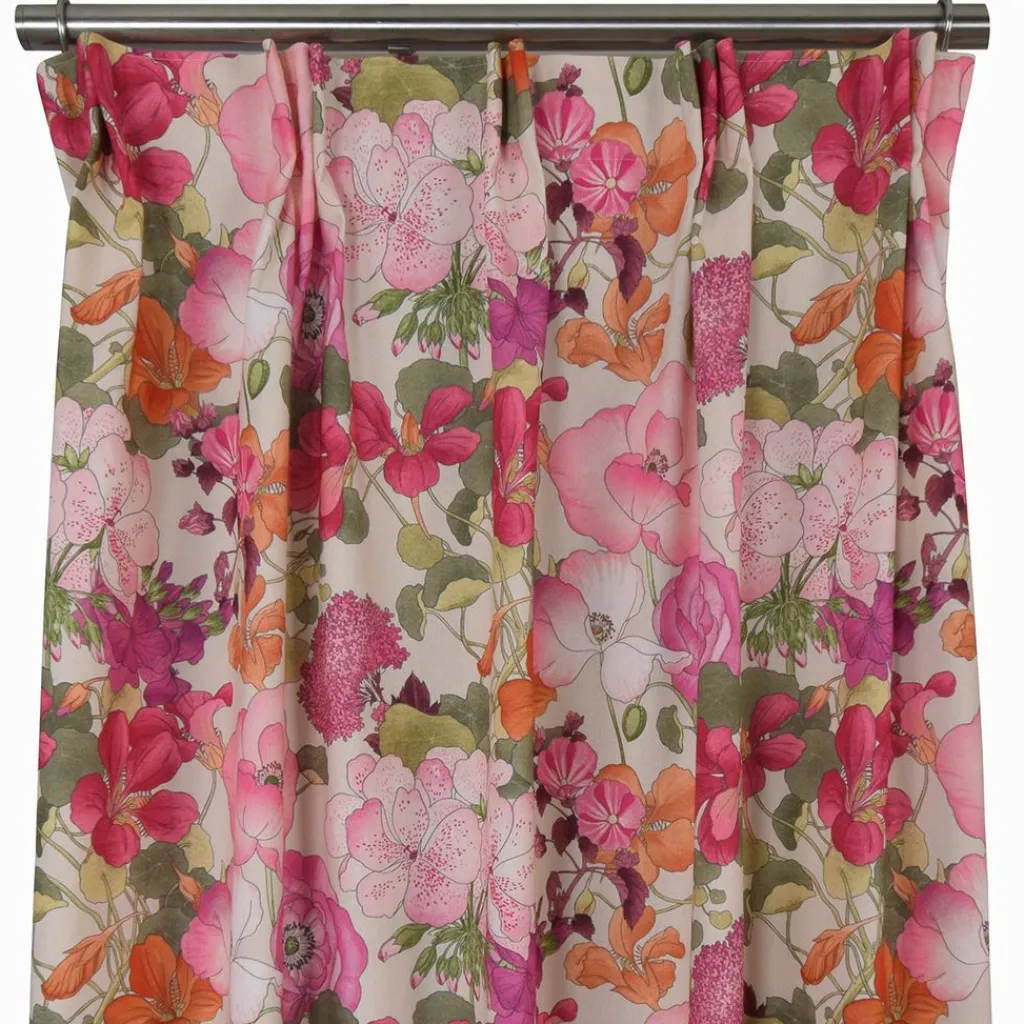 Gardiner Mönstrade<Nordisk Textil Capucine rosa gardiner – Färgstark blommig gardin