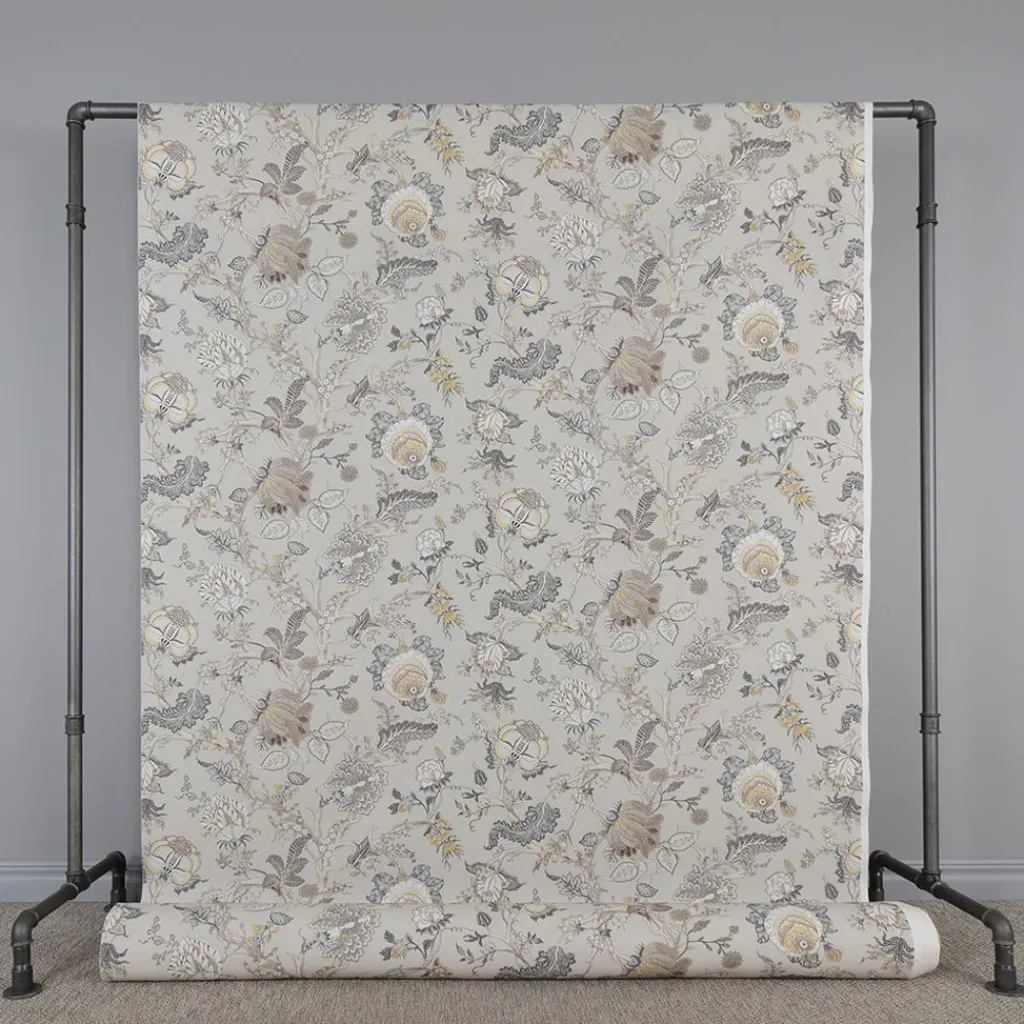 Gardintyger Mönstrade<Nordisk Textil Ceylan beige-gul tyg