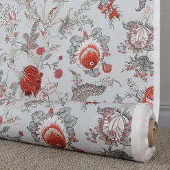 Gardintyger Mönstrade<Nordisk Textil Ceylan grå tyg