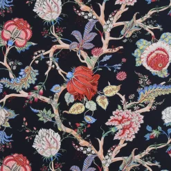 Gardintyger Mönstrade<Nordisk Textil Ceylan svart tyg