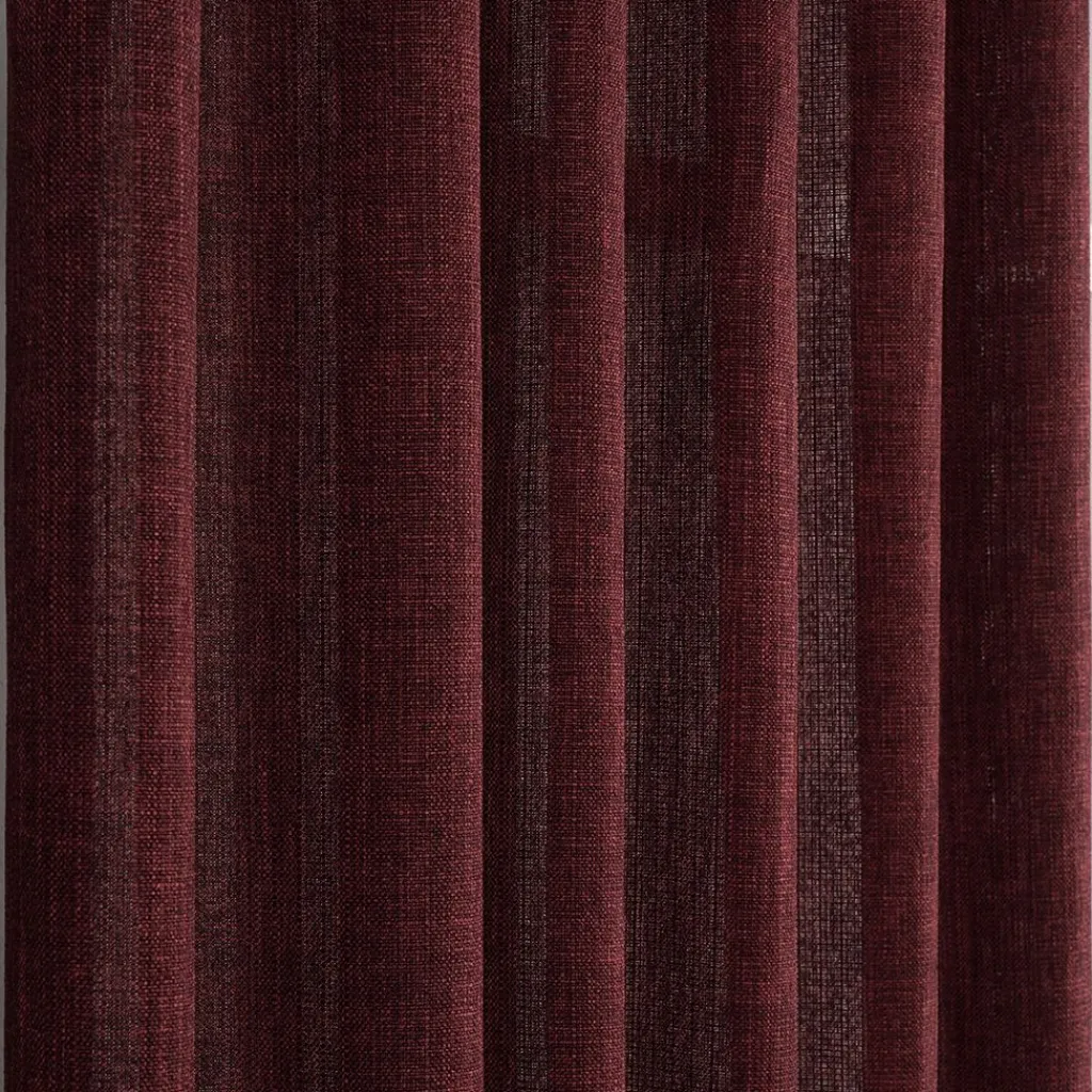 Gardiner Enfärgade<Redlunds Charlie vinröd gardiner - elegant struktur och mjukt fall