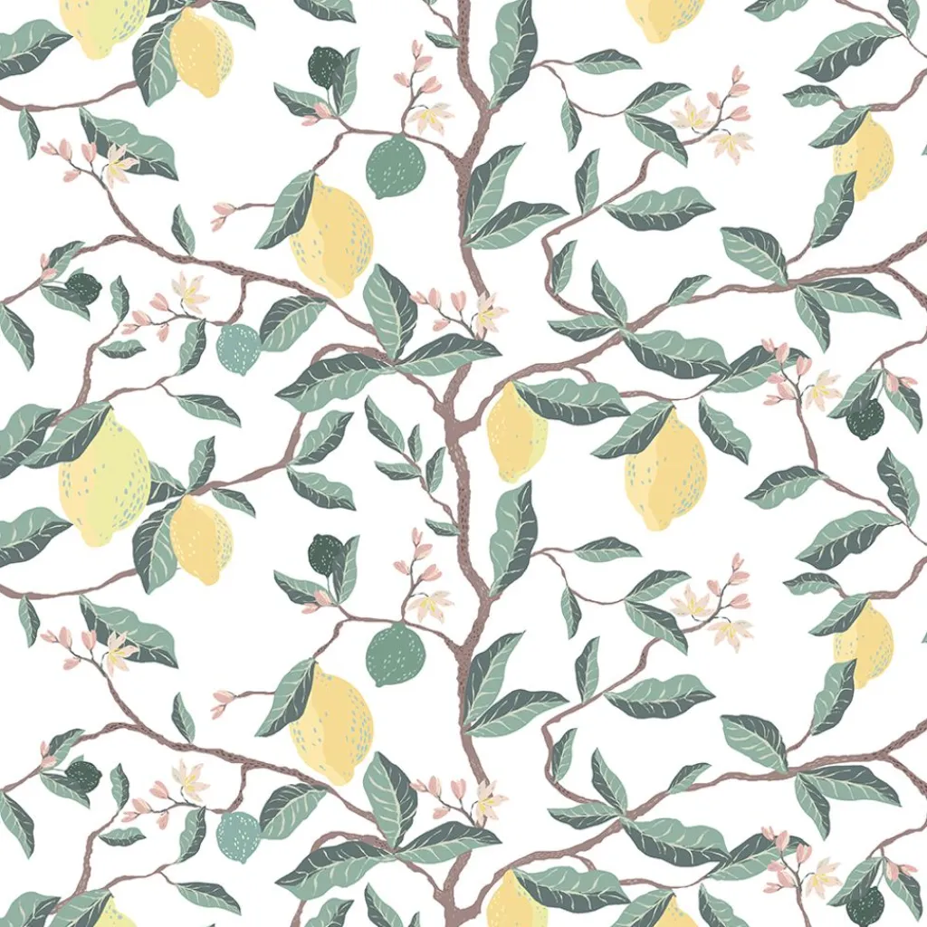 Gardintyger Mönstrade|Arvidssons Textil<Arvidssons textil Citron grön tyg