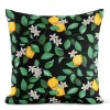 Mönstrade Kuddfodral<Arvidssons textil Citronlycka svart kuddfodral med citroner