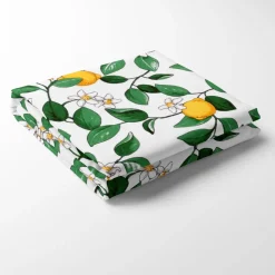 Bordsduk<Arvidssons textil Citronlycka vit bordsduk med citroner