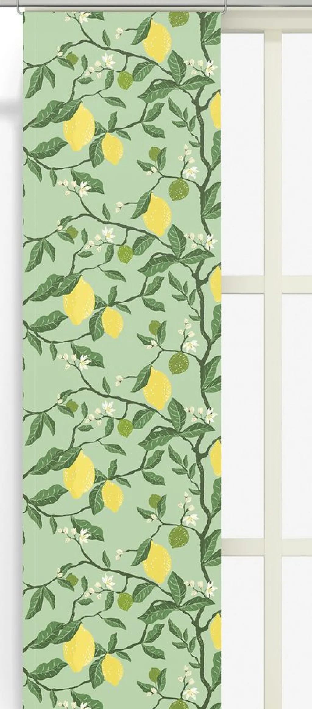 Panelgardiner<Arvidssons textil Citronträd grön panelgardiner