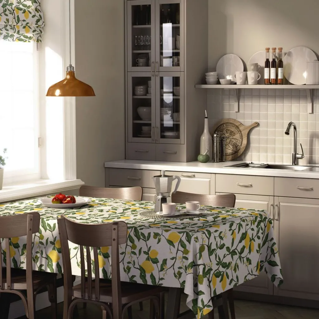 Bordsduk<Arvidssons textil Citronträd gul bordsduk