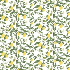 Gardintyger Mönstrade|Arvidssons Textil<Arvidssons textil Citronträd gul - tyg med citroner