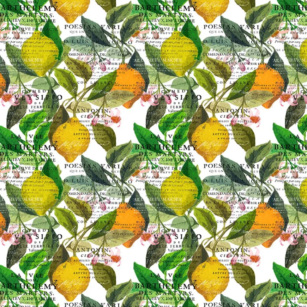 Gardintyger Mönstrade|Arvidssons Textil<Arvidssons textil Citrus offwhite tyg – Ljus elegans med citrusdetaljer
