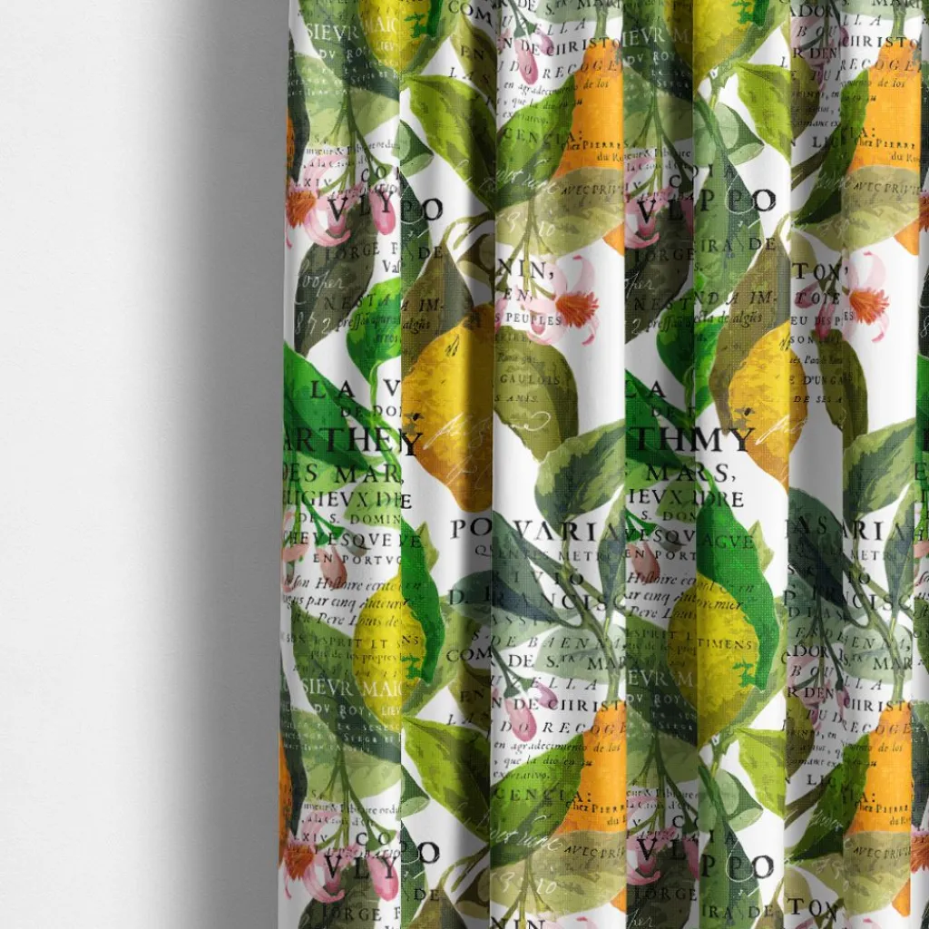 Gardintyger Mönstrade|Arvidssons Textil<Arvidssons textil Citrus offwhite tyg – Ljus elegans med citrusdetaljer