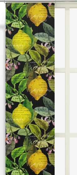 Panelgardiner<Arvidssons textil Citrus svart panelgardiner