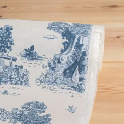 Gardintyger Mönstrade< Classic Shepherd Scene blå Tyg