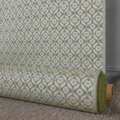 Mönstrade Möbeltyger|Bolster< Clover grön tyg