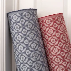 Mönstrade Möbeltyger|Bolster< Clover marin tyg