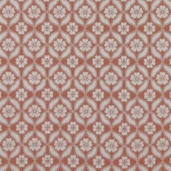 Mönstrade Möbeltyger|Bolster< Clover terracotta tyg