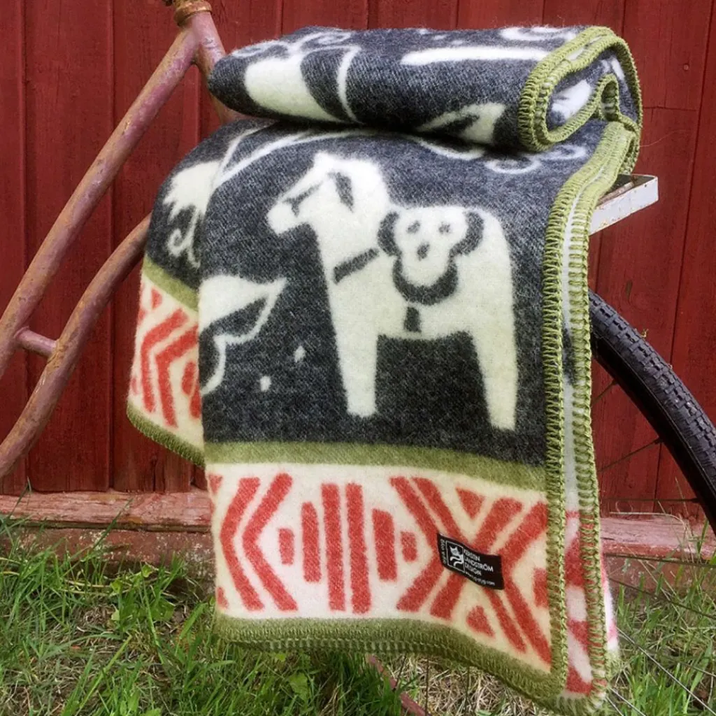 Ullfiltar<Kerstin Landström Design Dalarna svart ullfilt 130x180cm -