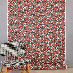 Gardintyger Mönstrade|Jultyger<Nordisk Textil Dalaros vit tyg
