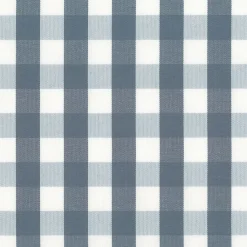Rutiga Möbeltyger|Rutor & Ränder<Nordisk Textil Dewon duvblå-vit rutigt tyg