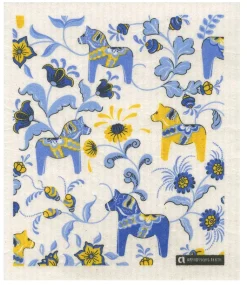 Disktrasor<Arvidssons textil Disktrasa Leksand mini Sverige med traditionellt dalahästmönster