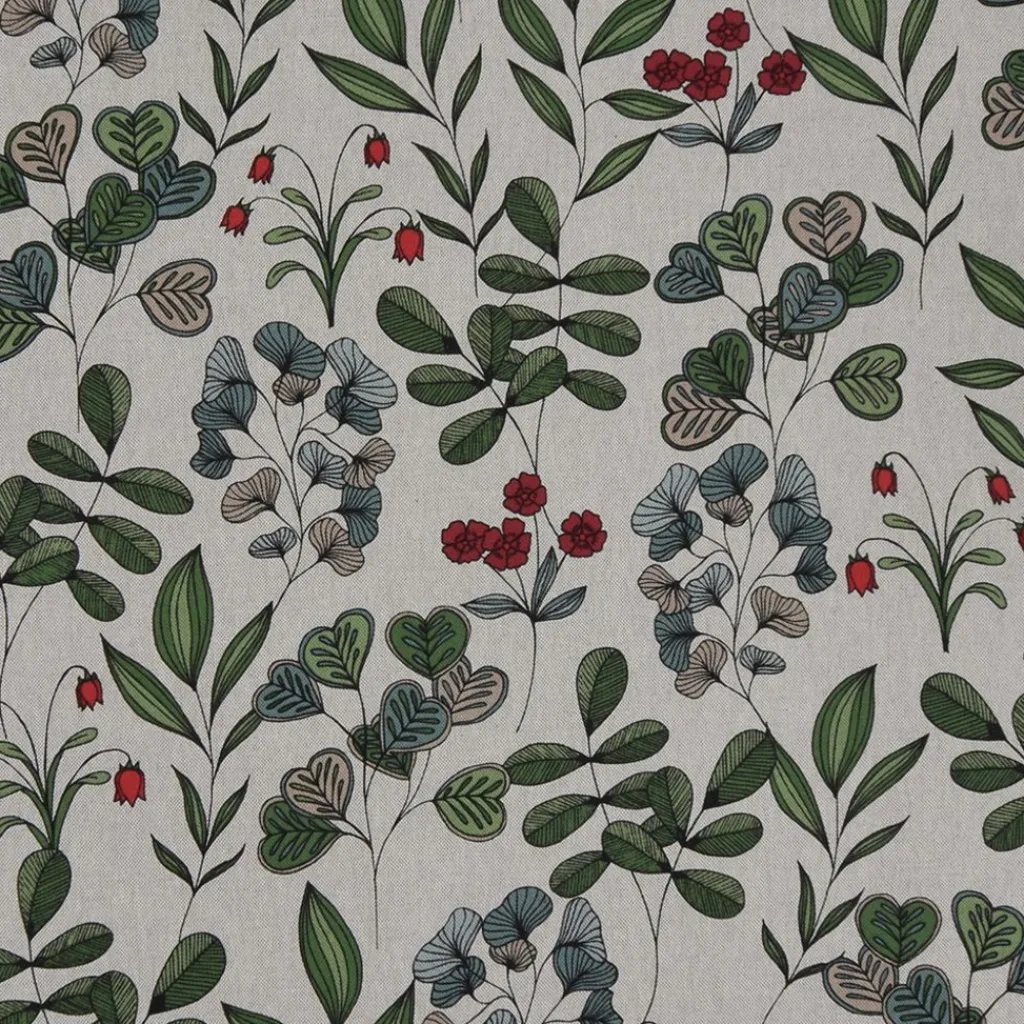 Gardintyger Mönstrade< Drawn foliage tyg
