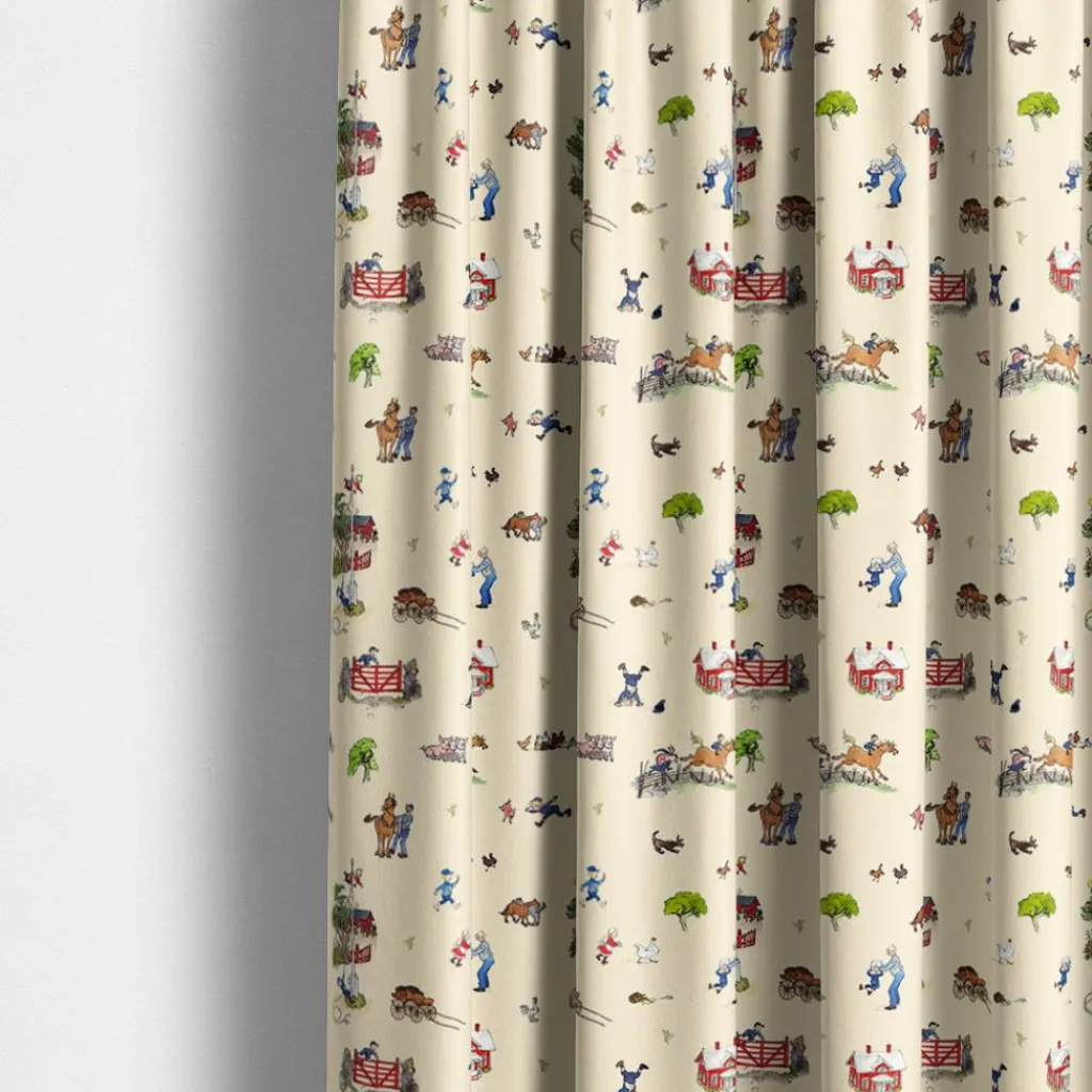 Gardintyger Mönstrade|Barnmönster<Arvidssons textil Emil i Katthult beige tyg