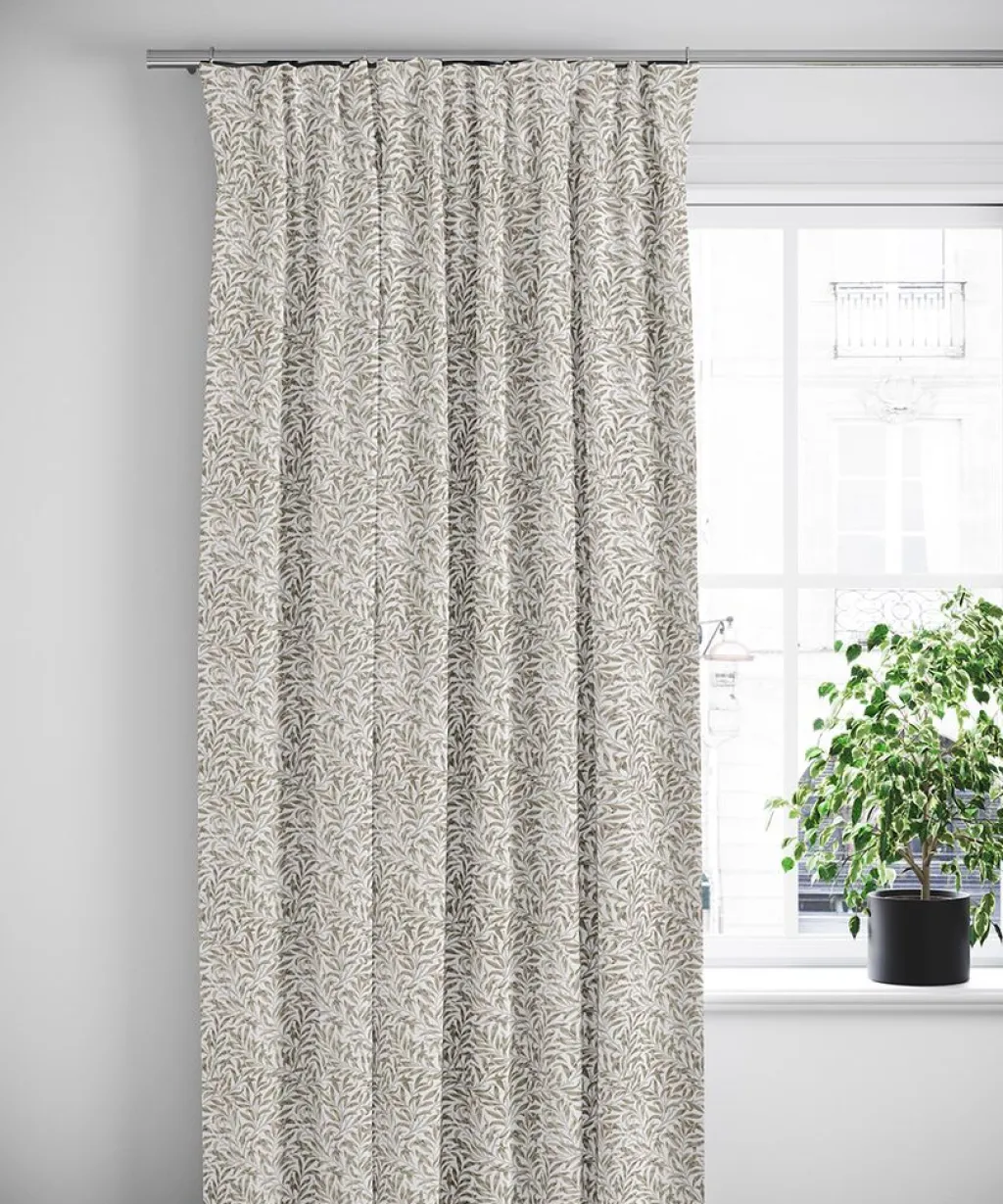 Gardiner Mönstrade<Nordisk Textil Ester beige gardiner med tidlöst bladmönster