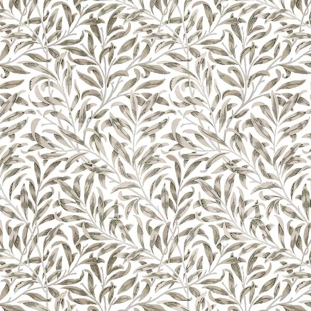 Arts & Crafts Tyger|Gardintyger Mönstrade<Nordisk Textil Ester beige tyg – klassiskt bladmönster i beige