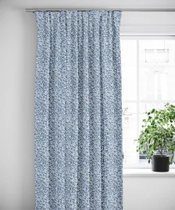 Gardiner Mönstrade<Nordisk Textil Ester blå gardiner med tidlöst bladmönster