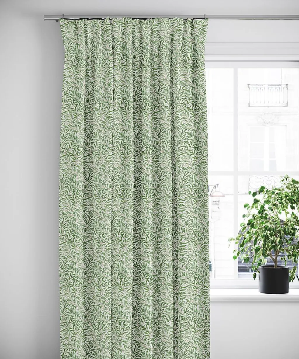Gardiner Mönstrade<Nordisk Textil Ester grön gardiner med tidlöst bladmönster