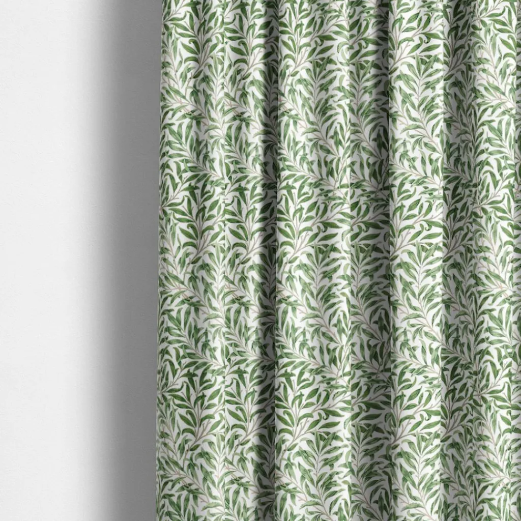 Arts & Crafts Tyger|Gardintyger Mönstrade<Nordisk Textil Ester grön tyg – klassiskt bladmönster i grönt