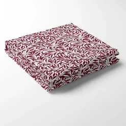 Juldukar|Bordsduk<Nordisk Textil Ester vinröd bordsduk med tidlöst bladmönster