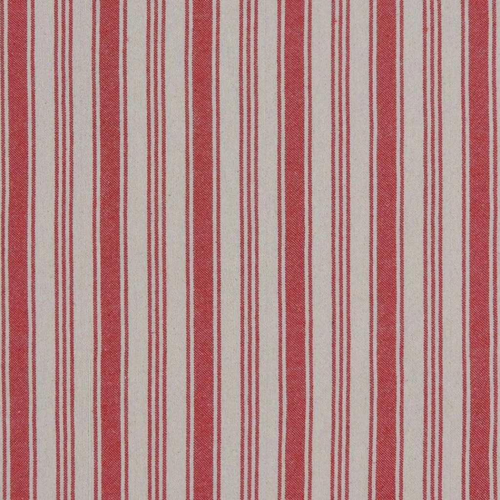 Rutor & Ränder<Nordisk Textil Eugene röd-beige randigt tyg
