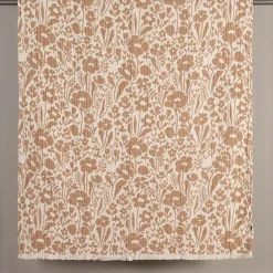Bomullsfiltar<Almedahls Fauna brun bomullspläd 120x170cm - jacquardvävd pläd med varm 70-talskänsla